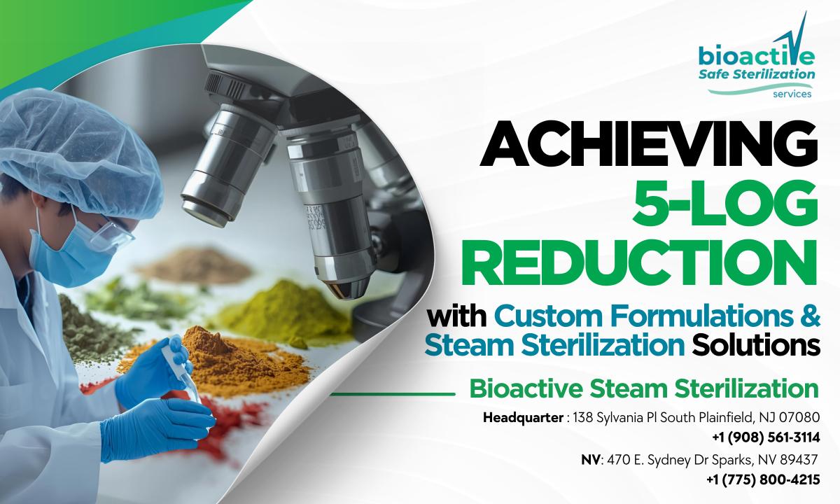 Achieving 5-log reduction with steam sterilization