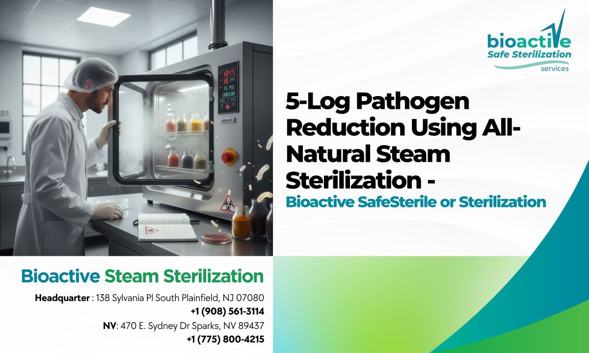 5-Log Pathogen Reduction Using All-Natural Steam Sterilization by Bioactive SafeSterile or Sterilization