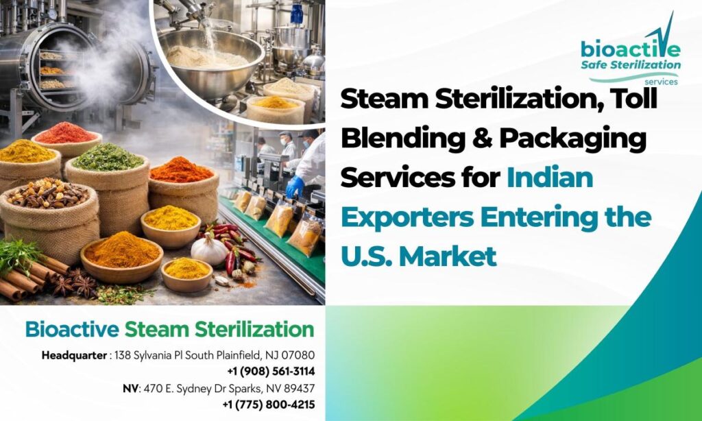 Steam sterilization for spices