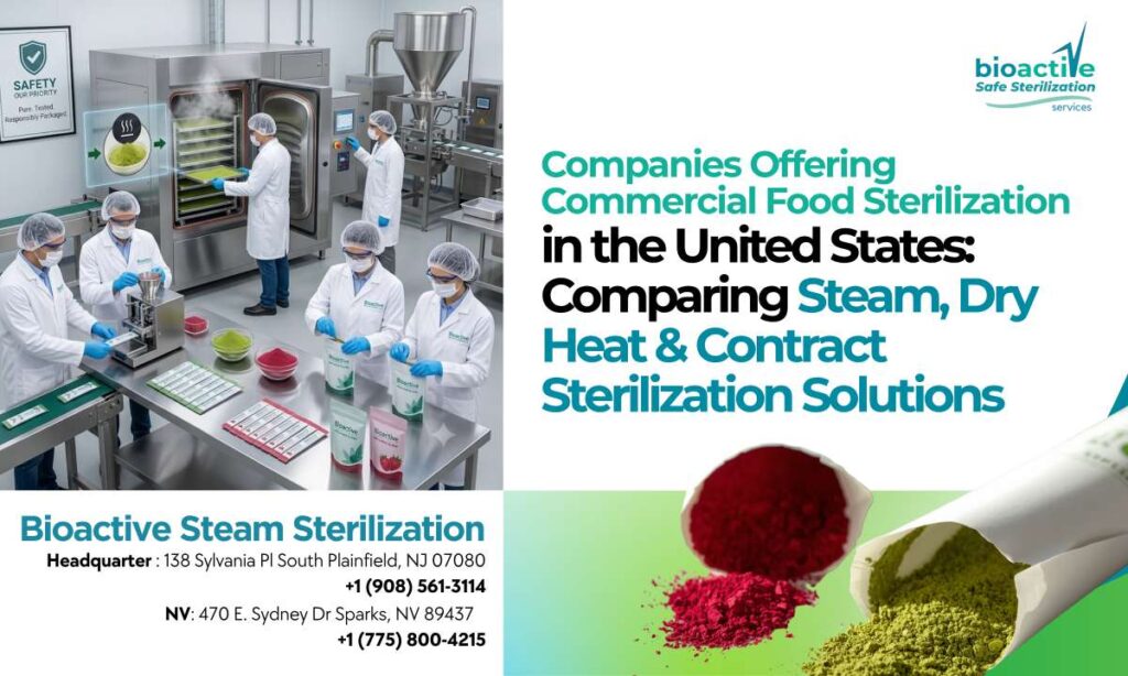 Comparison of steam sterilization, dry heat treatment, and contract sterilization technologies for powdered food ingredients in the USA